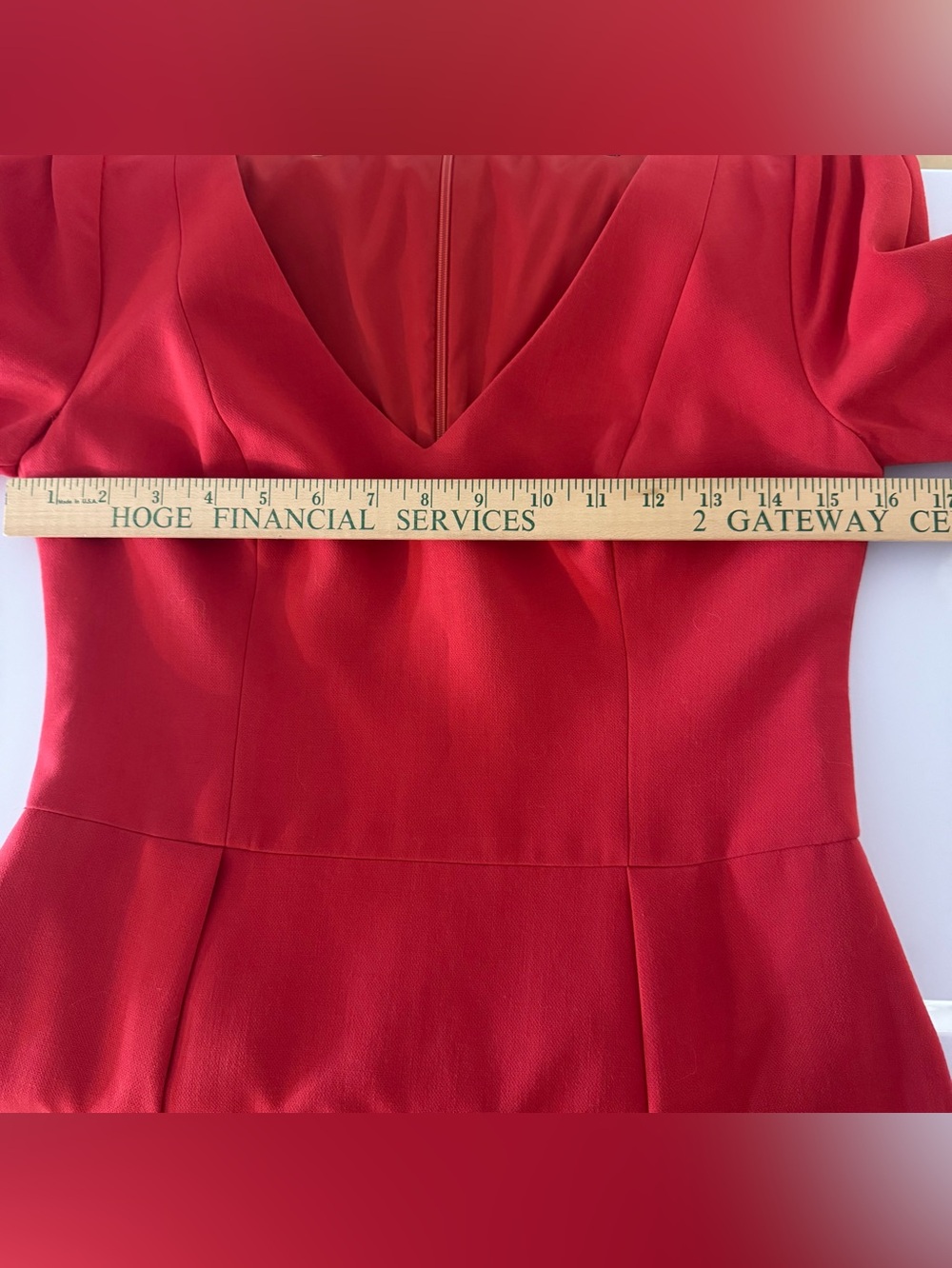 Black Halo Red Adrienne Sheath Dress 3/4 Sleeve Size 10 - Picture 11 of 15